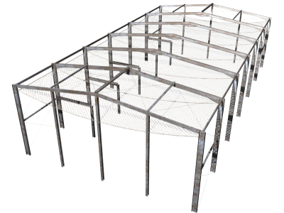 Sistema S de red de seguridad fija colocada horizontalmente Sistema S de red de seguridad fija colocada horizontalmente